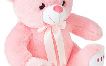 Amazon Brand - Jam & Honey Pink Teddy 33 cm