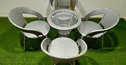 Artic Fashion D-12|Indoor |Outdoor |Living Room| Balcony| Garden| Chair Table Set 4+1 (4 Chair + 1 Table)| Furniture Set| Coffee Chair Table Set| Powder Coated|