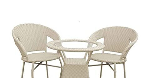 Bhairav Store D-12 Outdoor Furniture Garden Patio Seating Set (2Chair with 1Table Set) Balcony Furniture Coffee Table Set