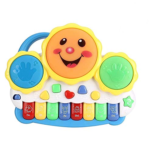 Cable World Drum Keyboard Musical Toys with Flashing Lights – Animal Sounds and Songs,Plastic,Multi Color(Pack of 1)