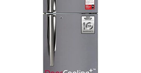 LG 242 L 3 Star Smart Inverter Frost-Free Double Door Refrigerator (GL-I292RPZX, Shiny Steel, Door Cooling+, Gross Volume- 260 L)