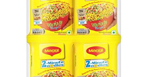 MAGGI 2-minute Instant Noodles, 840g (12 pouches x 70g each), Masala Noodles with Goodness of Iron, Made with Choicest Quality Spices, Favourite Masala Taste