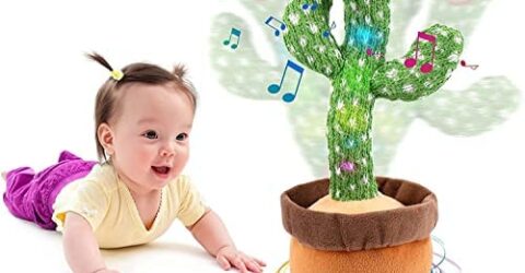 Storio Toys Dancing Cactus Talking Toy, Cactus Plush Toy, Wriggle & Singing Recording Repeat What You Say Funny Education Toys for Babies Children Playing, Home Decorate