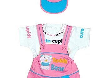 Wearilio Baby Boy's And Baby Girl's Dungree Set/Romper Set with T-Shirt And Cap