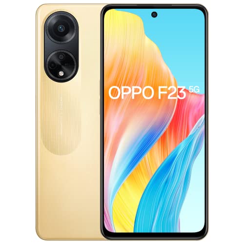 OPPO F23 5G (Bold Gold, 8GB RAM, 256GB Storage) | 5000 mAh Battery with 67W SUPERVOOC Charger | 64MP Rear Triple AI Camera with Microlens | 6.72″ FHD+ 120Hz Display | with Offers